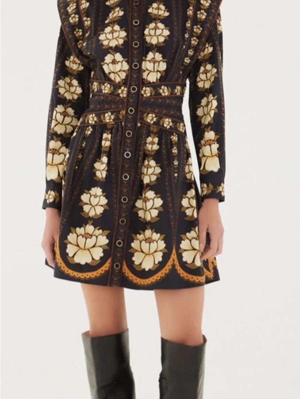 Farm Rio black cream dress - Picture 3 of 8